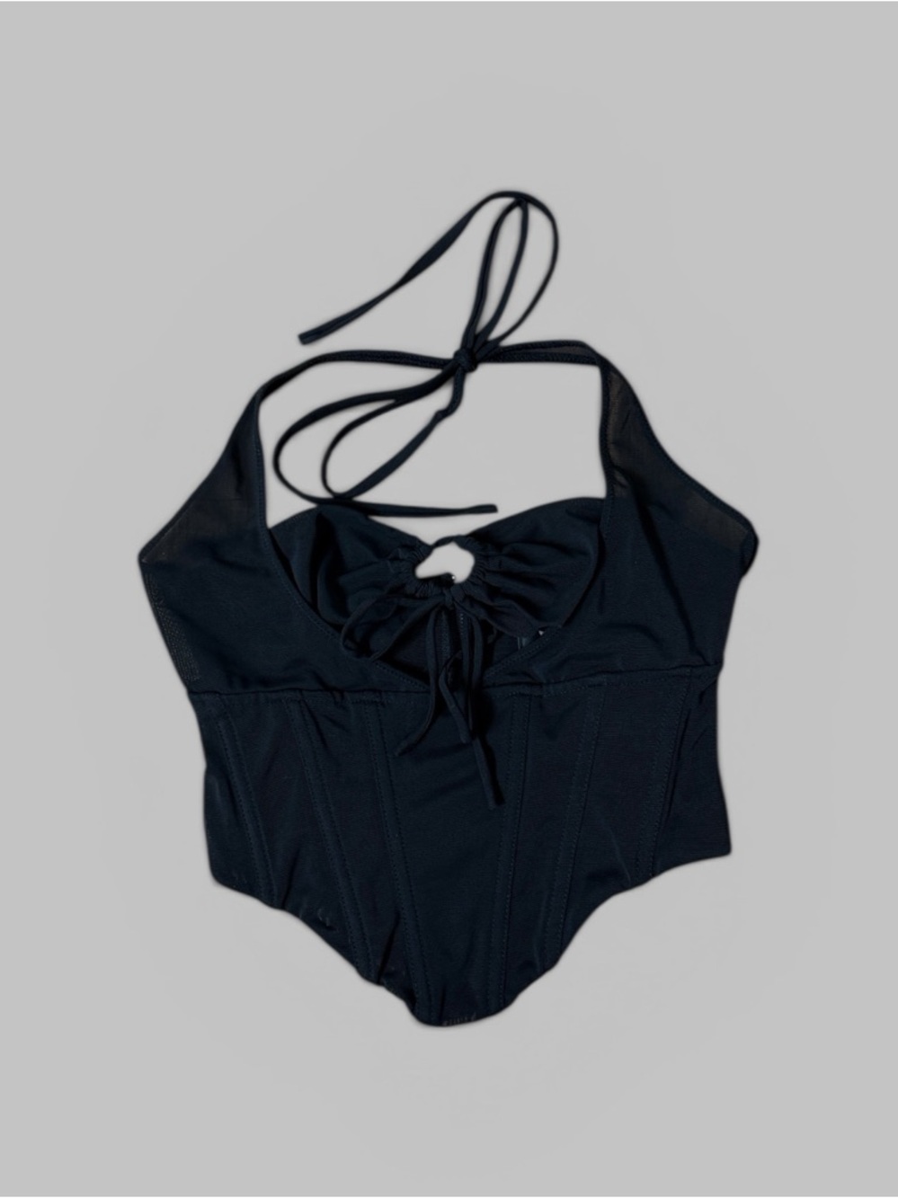 White Fox Boutique Black Halter Corset Top